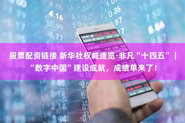 股票配资链接 新华社权威速览·非凡“十四五”｜“数字中国”建设成就，成绩单来了！